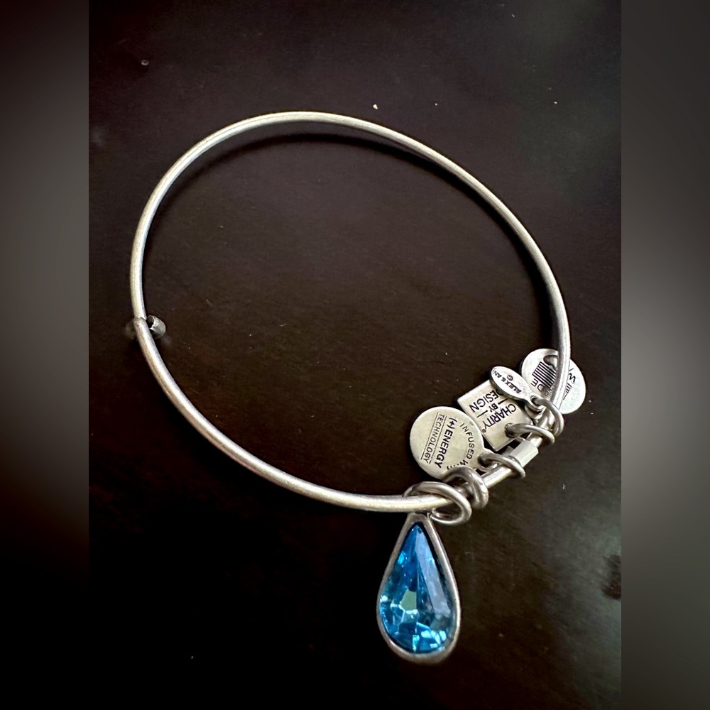 Alex and Ani silver living water droplet bangle